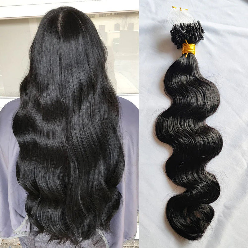 Micro Loop Human Hair Extension Kinky Straight Micro Beads Link